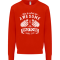 Awesome Dad to Be Looks New Dad Daddy Mens Sweatshirt Jumper Bright Red