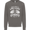 Awesome Dad to Be Looks New Dad Daddy Mens Sweatshirt Jumper Charcoal