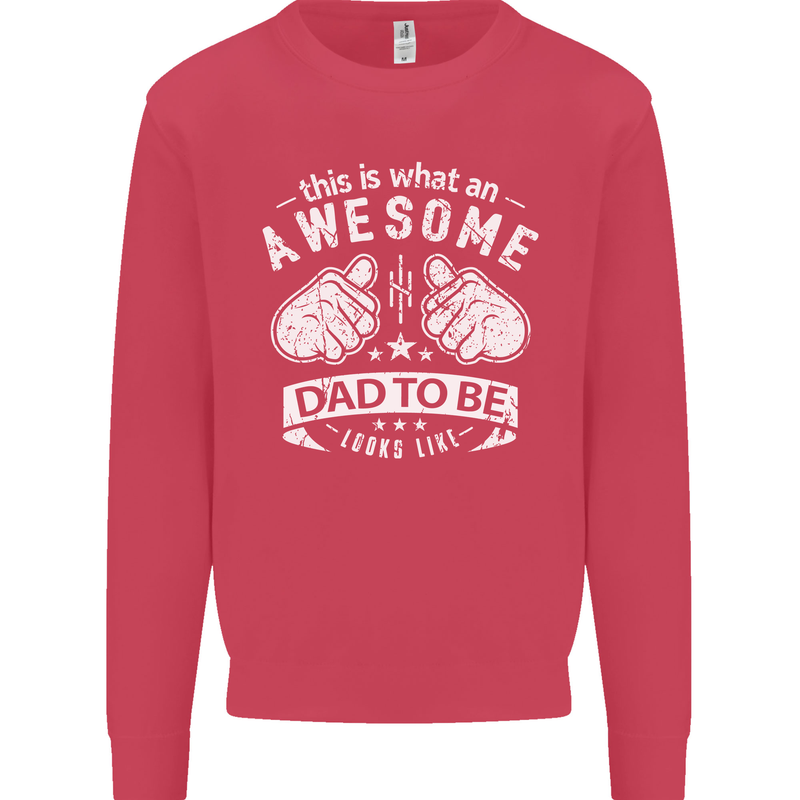 Awesome Dad to Be Looks New Dad Daddy Mens Sweatshirt Jumper Heliconia