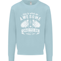 Awesome Dad to Be Looks New Dad Daddy Mens Sweatshirt Jumper Light Blue