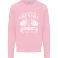 Awesome Dad to Be Looks New Dad Daddy Mens Sweatshirt Jumper Light Pink