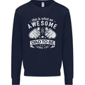 Awesome Dad to Be Looks New Dad Daddy Mens Sweatshirt Jumper Navy Blue