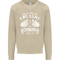 Awesome Dad to Be Looks New Dad Daddy Mens Sweatshirt Jumper Sand