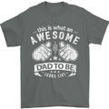 Awesome Dad to Be Looks New Dad Daddy Mens T-Shirt Cotton Gildan Charcoal