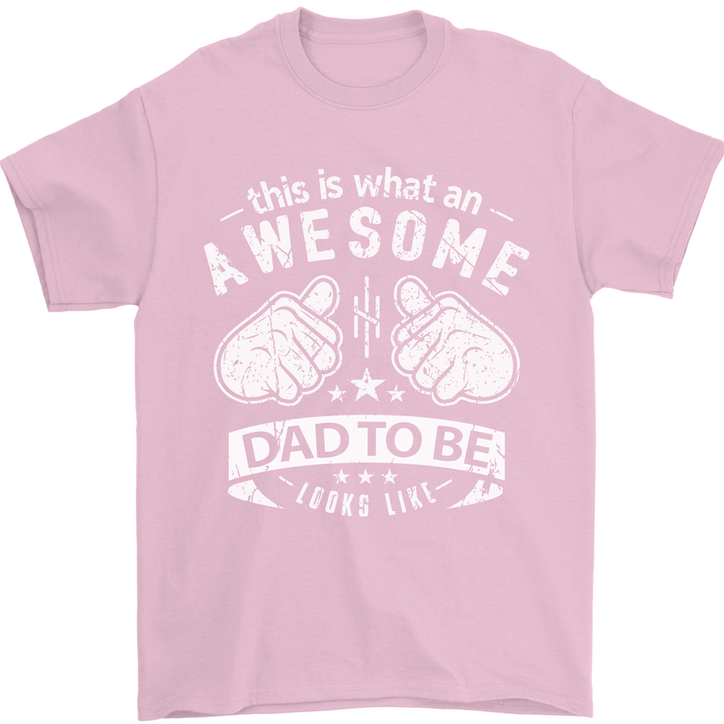 Awesome Dad to Be Looks New Dad Daddy Mens T-Shirt Cotton Gildan Light Pink