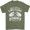 Awesome Dad to Be Looks New Dad Daddy Mens T-Shirt Cotton Gildan Military Green