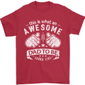 Awesome Dad to Be Looks New Dad Daddy Mens T-Shirt Cotton Gildan Red