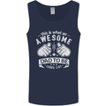 Awesome Dad to Be Looks New Dad Daddy Mens Vest Tank Top Navy Blue