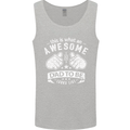 Awesome Dad to Be Looks New Dad Daddy Mens Vest Tank Top Sports Grey