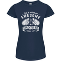 Awesome Dad to Be Looks New Dad Daddy Womens Petite Cut T-Shirt Navy Blue