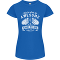 Awesome Dad to Be Looks New Dad Daddy Womens Petite Cut T-Shirt Royal Blue
