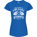 Awesome Dad to Be Looks New Dad Daddy Womens Petite Cut T-Shirt Royal Blue