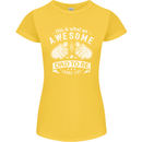 Awesome Dad to Be Looks New Dad Daddy Womens Petite Cut T-Shirt Yellow