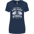 Awesome Dad to Be Looks New Dad Daddy Womens Wider Cut T-Shirt Navy Blue