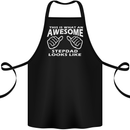 Awesome Stepdad Funny Father's Day Step Dad Cotton Apron 100% Organic Black