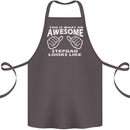 Awesome Stepdad Funny Father's Day Step Dad Cotton Apron 100% Organic Dark Grey