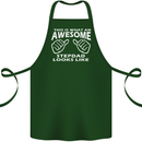Awesome Stepdad Funny Father's Day Step Dad Cotton Apron 100% Organic Forest Green