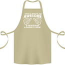 Awesome Stepdad Funny Father's Day Step Dad Cotton Apron 100% Organic Khaki