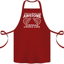 Awesome Stepdad Funny Father's Day Step Dad Cotton Apron 100% Organic Maroon