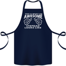 Awesome Stepdad Funny Father's Day Step Dad Cotton Apron 100% Organic Navy Blue