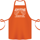 Awesome Stepdad Funny Father's Day Step Dad Cotton Apron 100% Organic Orange