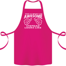Awesome Stepdad Funny Father's Day Step Dad Cotton Apron 100% Organic Pink