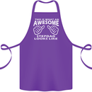 Awesome Stepdad Funny Father's Day Step Dad Cotton Apron 100% Organic Purple
