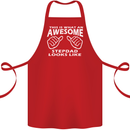 Awesome Stepdad Funny Father's Day Step Dad Cotton Apron 100% Organic Red