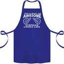 Awesome Stepdad Funny Father's Day Step Dad Cotton Apron 100% Organic Royal Blue