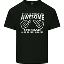 Awesome Stepdad Funny Father's Day Step Dad Mens Cotton T-Shirt Tee Top Black