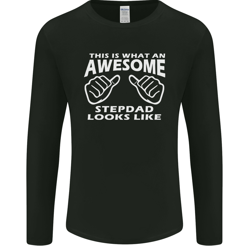 Awesome Stepdad Funny Father's Day Step Dad Mens Long Sleeve T-Shirt Black