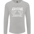 Awesome Stepdad Funny Father's Day Step Dad Mens Long Sleeve T-Shirt Sports Grey