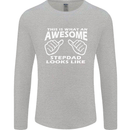 Awesome Stepdad Funny Father's Day Step Dad Mens Long Sleeve T-Shirt Sports Grey