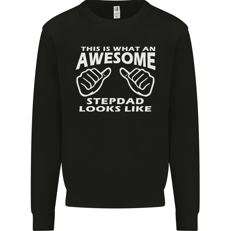 Awesome Stepdad Funny Father's Day Step Dad Mens Sweatshirt Jumper Black