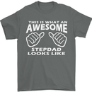 Awesome Stepdad Funny Father's Day Step Dad Mens T-Shirt Cotton Gildan Charcoal