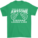 Awesome Stepdad Funny Father's Day Step Dad Mens T-Shirt Cotton Gildan Irish Green