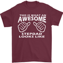 Awesome Stepdad Funny Father's Day Step Dad Mens T-Shirt Cotton Gildan Maroon