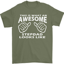 Awesome Stepdad Funny Father's Day Step Dad Mens T-Shirt Cotton Gildan Military Green
