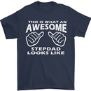 Awesome Stepdad Funny Father's Day Step Dad Mens T-Shirt Cotton Gildan Navy Blue