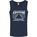 Awesome Stepdad Funny Father's Day Step Dad Mens Vest Tank Top Navy Blue