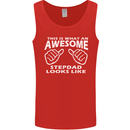 Awesome Stepdad Funny Father's Day Step Dad Mens Vest Tank Top Red