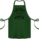 Awesome Teacher Looks Like Teaching Funny Cotton Apron 100% Organic Forest Green