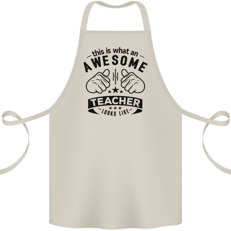 Awesome Teacher Looks Like Teaching Funny Cotton Apron 100% Organic Natural