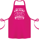 Awesome Teacher Looks Like Teaching Funny Cotton Apron 100% Organic Pink
