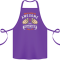 Awesome Teacher Looks Like Teaching Funny Cotton Apron 100% Organic Purple