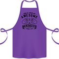 Awesome Teacher Looks Like Teaching Funny Cotton Apron 100% Organic Purple