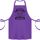 Awesome Teacher Looks Like Teaching Funny Cotton Apron 100% Organic Purple