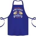 Awesome Teacher Looks Like Teaching Funny Cotton Apron 100% Organic Royal Blue
