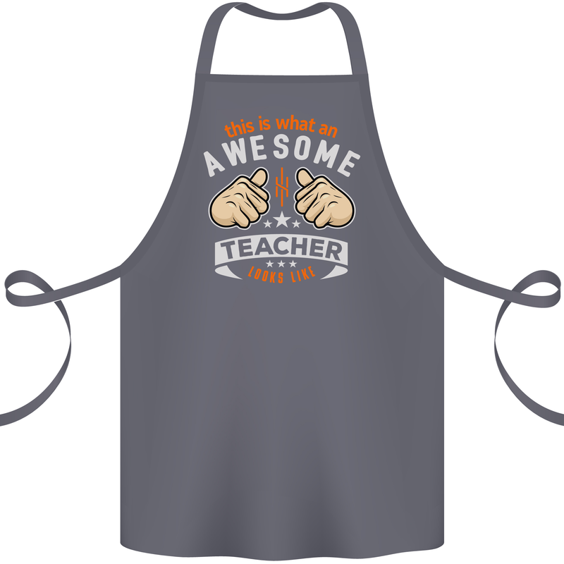 Awesome Teacher Looks Like Teaching Funny Cotton Apron 100% Organic Steel