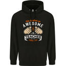 Awesome Teacher Looks Like Teaching Funny Mens 80% Cotton Hoodie Black